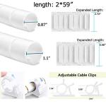 VIWIEU White Cable Management Sleeve Pack for Home Office