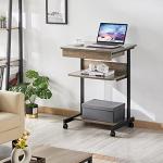 Topeakmart Rolling Laptop Desk for Small Spaces