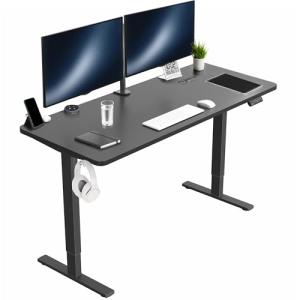 VIVO Adjustable Standing Desk with Black Top
