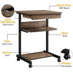 Topeakmart Rolling Laptop Desk for Small Spaces