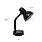 Basic Black Metal Desk Lamp with Flexible Neck