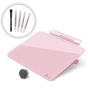 Pink Mini Glass Whiteboard – Perfect for Desk Use