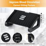 Ergonomic Adjustable Foot Rest with Massage Roller