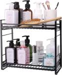 2-Tier Black Countertop Organizer for Kitchen & Bath