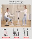 Height Adjustable Mobile Standing Desk with Wheels