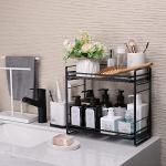 2-Tier Black Countertop Organizer for Kitchen & Bath
