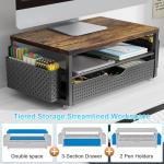 Gianotter Wood Monitor Stand and Desk Organizer