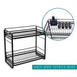 2-Tier Black Countertop Organizer for Kitchen & Bath