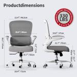 Ergonomic White Office Chair with Lumbar Support