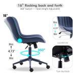 Navy Blue Armless Rolling Office Chair with Comfort