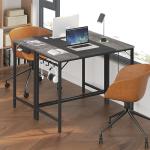 HOOBRO Modern Desk with Power Outlet and Hooks