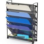 6-Tier Black Wall-Mount Document Organizer