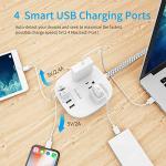 One Beat Power Strip with 3 Outlets & 4 USB Ports