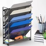 6-Tier Black Wall-Mount Document Organizer