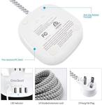 One Beat Power Strip with 3 Outlets & 4 USB Ports