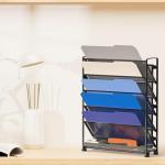 6-Tier Black Wall-Mount Document Organizer
