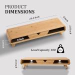 Bamboo Monitor Stand with Drawer - No Assembly Needed