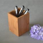YOSCO Bamboo Desk Organizer for Pens and Pencils