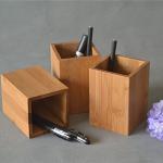 YOSCO Bamboo Desk Organizer for Pens and Pencils