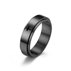 Minimalist Cross Spinner Fidget Ring for Anxiety