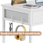 Furologee White Small Computer Desk with Drawers