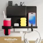 Floating Bedside Shelf Organizer - Black