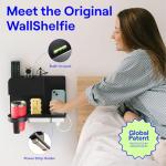 Floating Bedside Shelf Organizer - Black