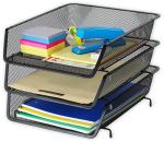 3-Pack Black Stackable File Organizers