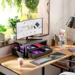 Adjustable Monitor Stand and Desk Organizer with Drawer