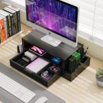 Adjustable Monitor Stand and Desk Organizer with Drawer