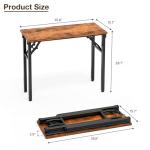 TEMI Foldable Computer Desk for Small Spaces