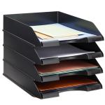 Stackable Black Letter Trays - 4-Pack