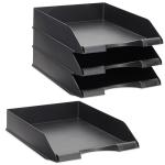 Stackable Black Letter Trays - 4-Pack
