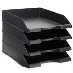 Stackable Black Letter Trays - 4-Pack