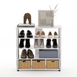 Furinno 5-Tier Shoe Rack with Stainless Steel Tubes