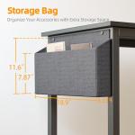 L-Shaped Gaming Desk with Power Outlets - Black