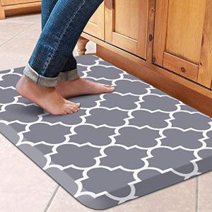 Cushioned Anti-Fatigue Kitchen Mat, Non-Slip, Grey