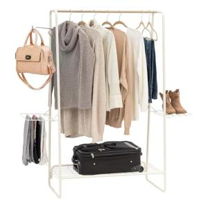 IRIS USA Freestanding Clothes Rack with 3 Shelves