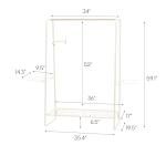 IRIS USA Freestanding Clothes Rack with 3 Shelves