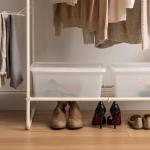 IRIS USA Freestanding Clothes Rack with 3 Shelves