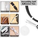 White Cable Management Organizer Kit with Clips and Ties