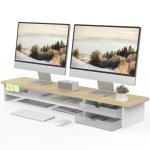 Fenge Dual Monitor Stand with Drawer and Organizer