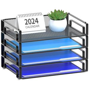 Samstar 4 Pack Stackable Paper Tray Organizer