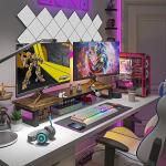 Wood and Steel Dual Monitor Stand Riser