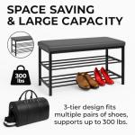 USTECH 3-Tier Shoe Storage Bench with Seat