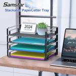 Samstar 4 Pack Stackable Paper Tray Organizer