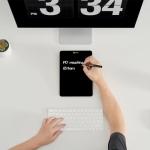 Black Glass Dry Erase Board with Stand