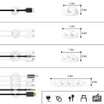 White Cable Management Organizer Kit with Clips and Ties