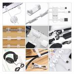 White Cable Management Organizer Kit with Clips and Ties