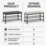 USTECH 3-Tier Shoe Storage Bench with Seat